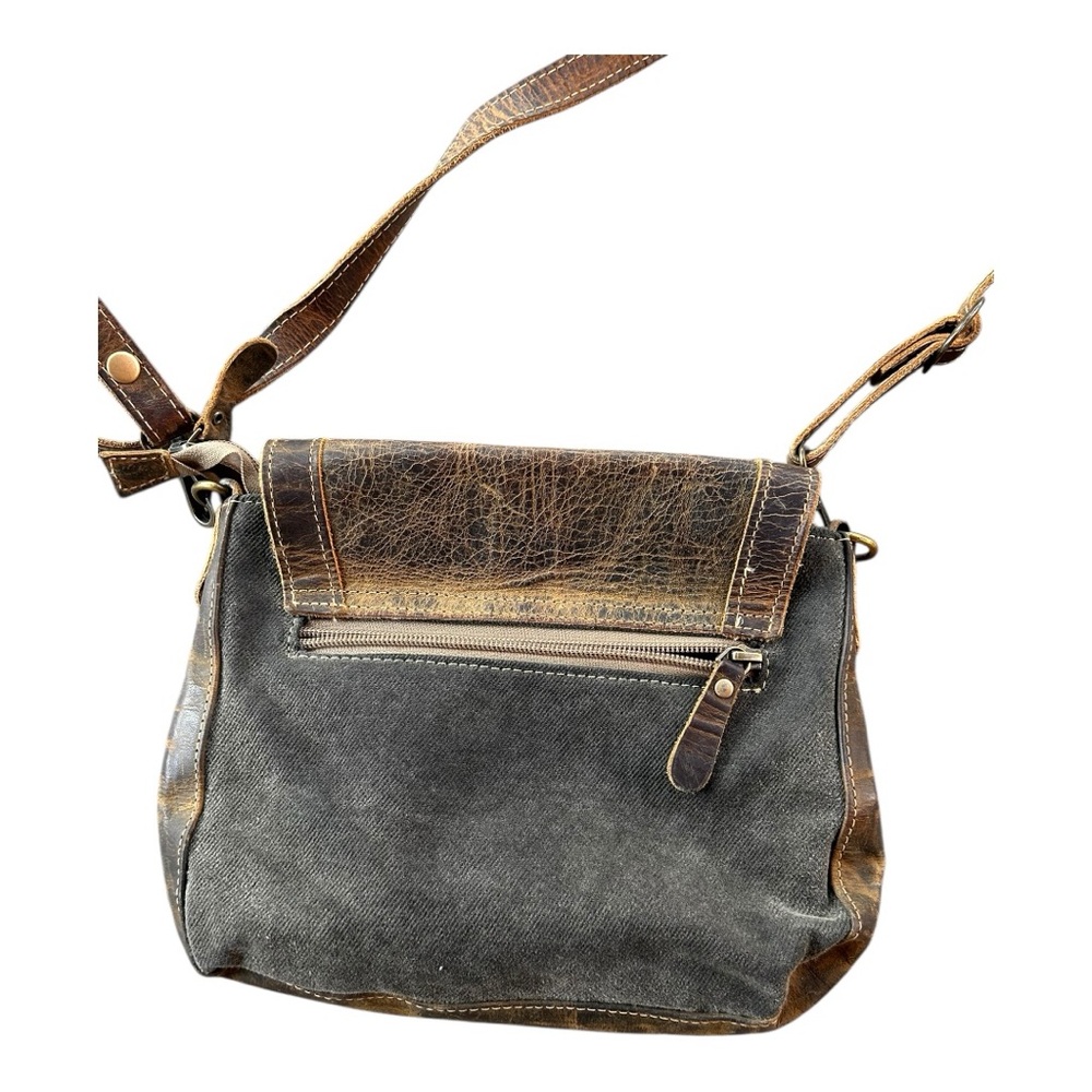 Myra Bag Seeker Leather Crossbody shoulder Handbag Canvas - Picture 3 of 10